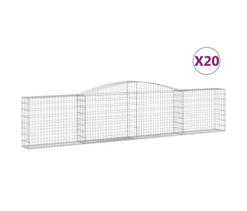 Arkveida Gabiona Grozi, 20 Gb., 400X30X80/100Cm, Cinkota Dzelzs Vidaxl