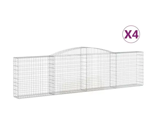 Arkveida Gabiona Grozi, 4 Gb., 400X30X100/120Cm, Cinkota Dzelzs Vidaxl