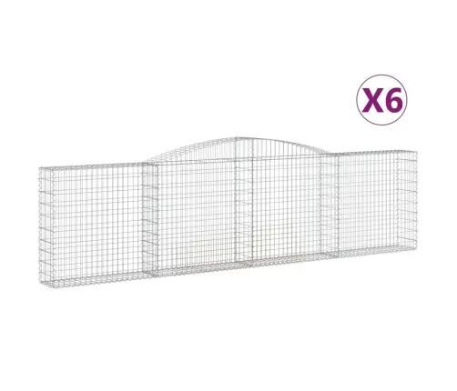 Arkveida Gabiona Grozi, 6 Gb., 400X30X100/120Cm, Cinkota Dzelzs Vidaxl