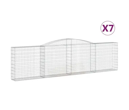 Arkveida Gabiona Grozi, 7 Gb., 400X30X100/120Cm, Cinkota Dzelzs Vidaxl