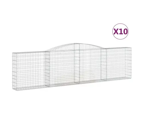 Arkveida Gabiona Grozi, 10Gb., 400X30X100/120Cm, Cinkota Dzelzs Vidaxl