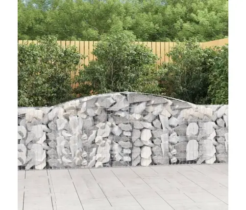 Arkveida Gabiona Grozi, 15Gb., 400X30X100/120Cm, Cinkota Dzelzs Vidaxl