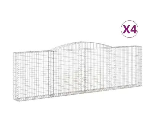 Arkveida Gabiona Grozi, 4 Gb., 400X30X120/140Cm, Cinkota Dzelzs Vidaxl