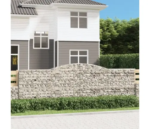 Arkveida Gabiona Grozi, 6 Gb., 400X30X120/140Cm, Cinkota Dzelzs Vidaxl