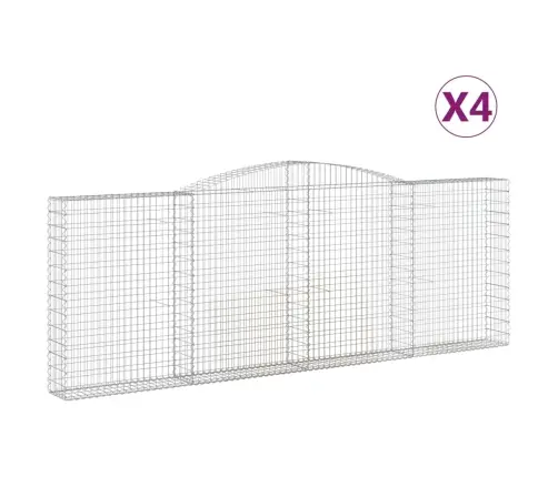 Arkveida Gabiona Grozi, 4 Gb., 400X30X140/160Cm, Cinkota Dzelzs Vidaxl