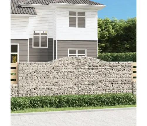 Išlenkti Gabiono Krepšiai, 6Vnt., 400X30X140/160cm Geležis