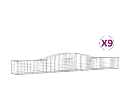 Arkveida Gabiona Grozi, 9 Gb., 400X50X40/60 Cm, Cinkota Dzelzs Vidaxl