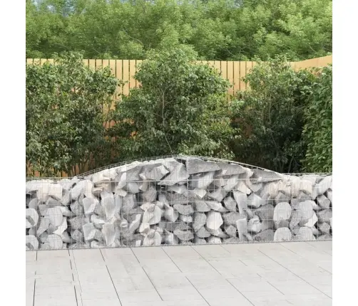 Arkveida Gabiona Grozi, 9 Gb., 400X50X60/80Cm, Cinkota Dzelzs Vidaxl