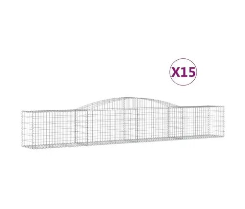 Arkveida Gabiona Grozi, 15 Gb., 400X50X60/80Cm, Cinkota Dzelzs Vidaxl