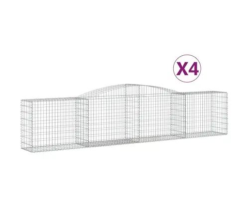 Arkveida Gabiona Grozi, 4 Gb., 400X50X80/100Cm, Cinkota Dzelzs Vidaxl