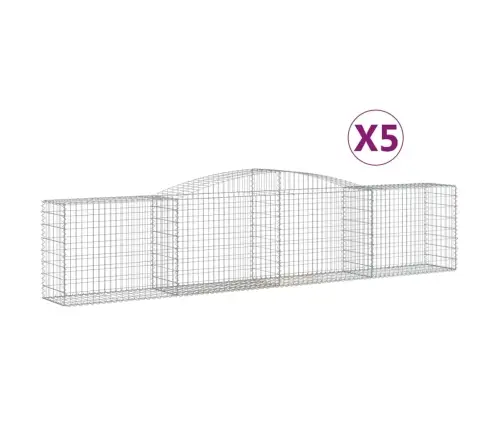 Išlenkti Gabiono Krepšiai, 5Vnt., 400X50X80/100cm Geležis