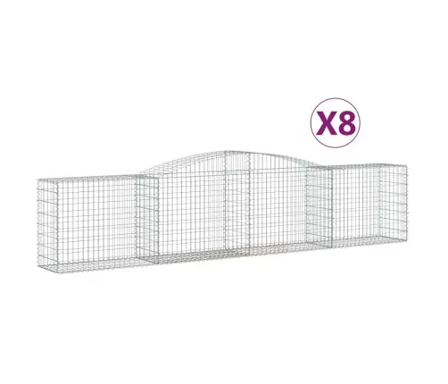 Išlenkti Gabiono Krepšiai, 8Vnt., 400X50X80/100cm Geležis