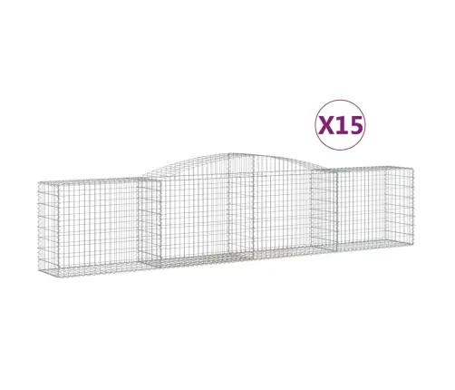 Arkveida Gabiona Grozi, 15 Gb., 400X50X80/100Cm, Cinkota Dzelzs Vidaxl