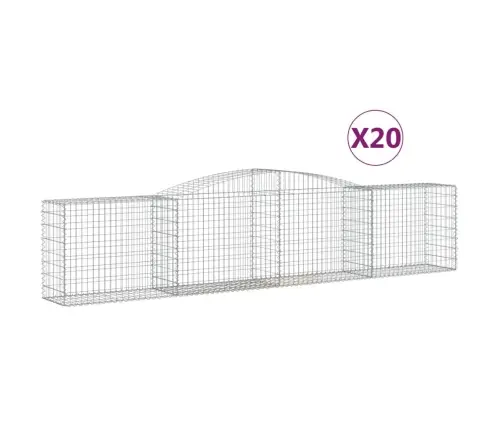 Arkveida Gabiona Grozi, 20 Gb., 400X50X80/100Cm, Cinkota Dzelzs Vidaxl