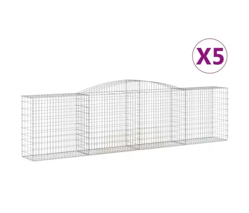 Arkveida Gabiona Grozi, 5 Gb., 400X50X100/120Cm, Cinkota Dzelzs Vidaxl