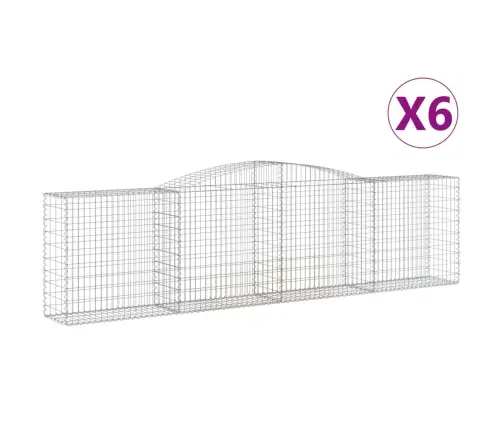 Arkveida Gabiona Grozi, 6 Gb., 400X50X100/120Cm, Cinkota Dzelzs Vidaxl