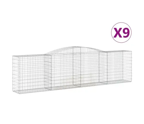 Arkveida Gabiona Grozi, 9 Gb., 400X50X100/120Cm, Cinkota Dzelzs Vidaxl