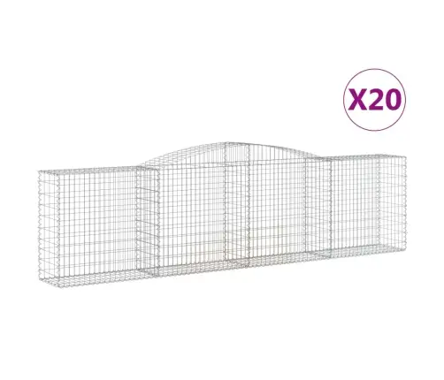 Arkveida Gabiona Grozi, 20Gb., 400X50X100/120Cm, Cinkota Dzelzs Vidaxl