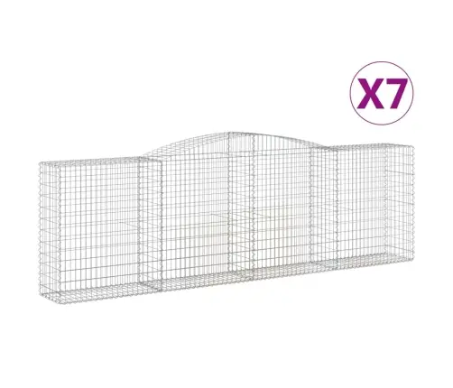 Arkveida Gabiona Grozi, 7 Gb., 400X50X120/140Cm, Cinkota Dzelzs Vidaxl