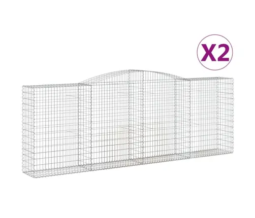 Arkveida Gabiona Grozi, 2 Gb., 400X50X140/160Cm, Cinkota Dzelzs Vidaxl