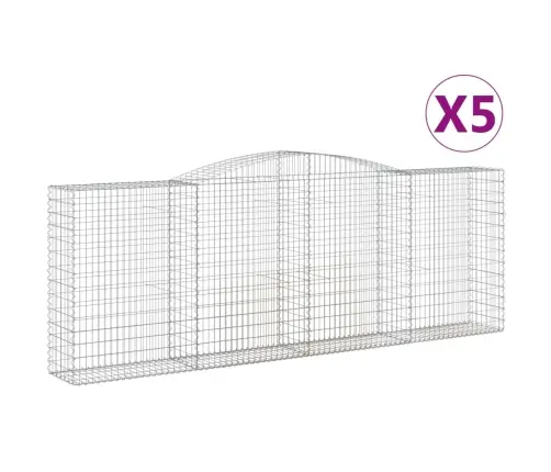 Arkveida Gabiona Grozi, 5 Gb., 400X50X140/160Cm, Cinkota Dzelzs Vidaxl