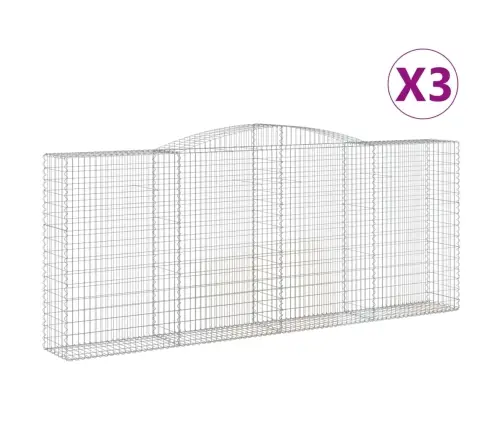 Išlenkti Gabiono Krepšiai, 3Vnt., 400X50X160/180cm Geležis