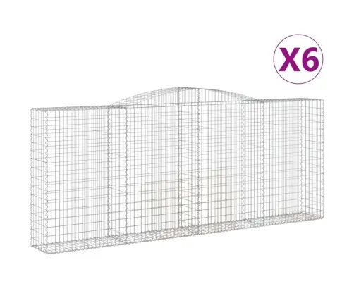 Išlenkti Gabiono Krepšiai, 6Vnt., 400X50X160/180cm Geležis