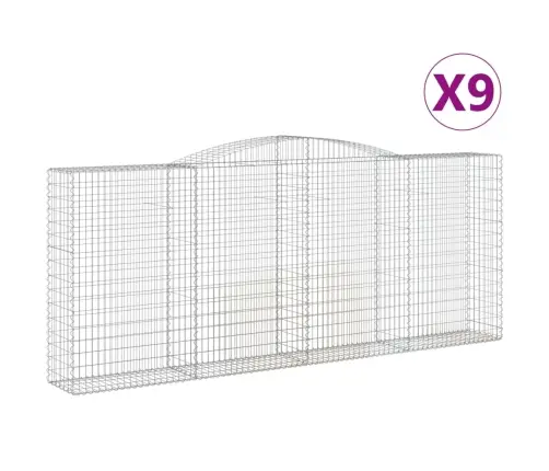 Arkveida Gabiona Grozi, 9 Gb., 400X50X160/180Cm, Cinkota Dzelzs Vidaxl