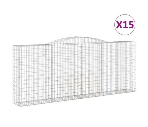 Kaarekujulised Gabioonkorvid 15 Tk, 400X50X160/180 cm Raud