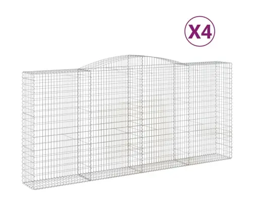 Arkveida Gabiona Grozi, 4 Gb., 400X50X180/200Cm, Cinkota Dzelzs Vidaxl