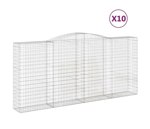 Arkveida Gabiona Grozi, 10Gb., 400X50X180/200Cm, Cinkota Dzelzs Vidaxl