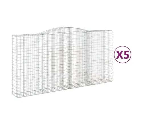 Arkveida Gabiona Grozi, 5 Gb., 400X50X200/220Cm, Cinkota Dzelzs Vidaxl
