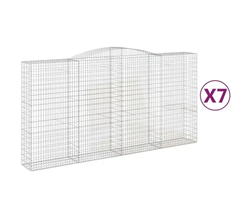 Arkveida Gabiona Grozi, 7 Gb., 400X50X200/220Cm, Cinkota Dzelzs Vidaxl