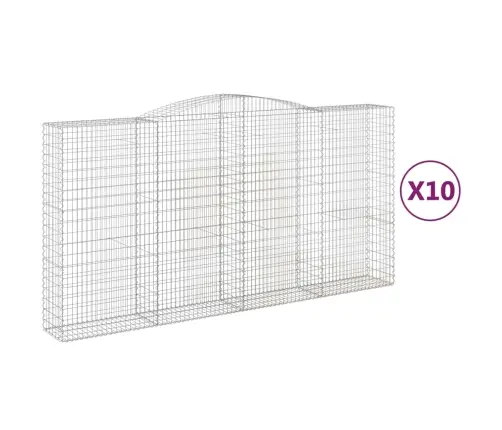 Arkveida Gabiona Grozi, 10Gb., 400X50X200/220Cm, Cinkota Dzelzs Vidaxl
