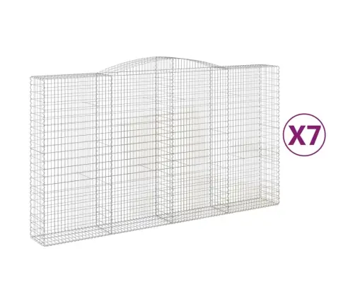 Arkveida Gabiona Grozi, 7 Gb., 400X50X220/240Cm, Cinkota Dzelzs Vidaxl