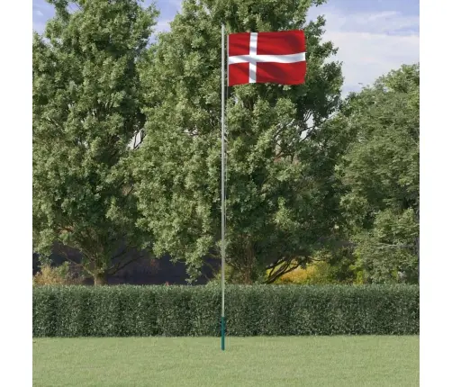 Dānijas Karogs Un Masts, 6,23 M, Alumīnijs Vidaxl