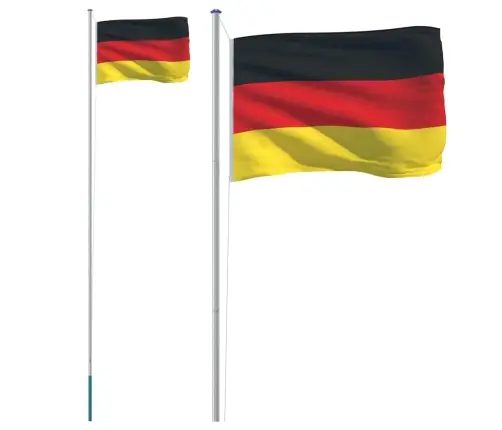Saksamaa Lipp Ja Lipumast, 6,08 M, Alumiinium