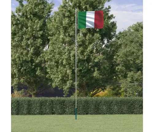 Itālijas Karogs Un Masts, 6,23 M, Alumīnijs Vidaxl