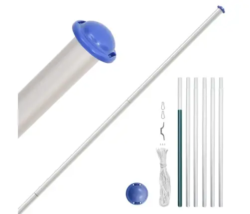 Čehijas Karogs Un Masts, 6,23 M, Alumīnijs Vidaxl