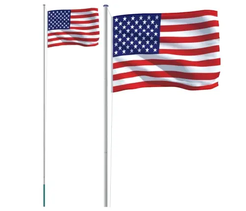 Asv Karogs Un Masts, 6,23 M, Alumīnijs Vidaxl