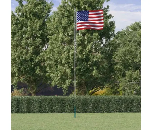 Asv Karogs Un Masts, 6,23 M, Alumīnijs Vidaxl