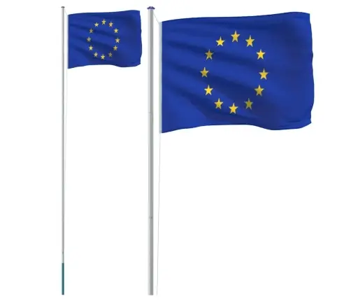 Eiropas Savienības Karogs Un Masts, 6,23 M, Alumīnijs Vidaxl
