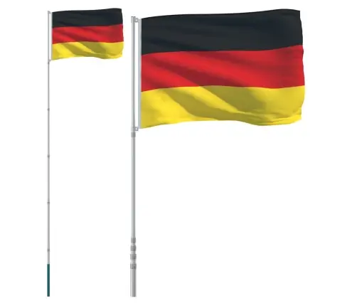 Saksamaa Lipp Ja Lipumast, 5,5 M, Alumiinium