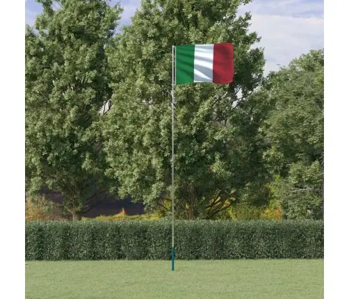 Itālijas Karogs Un Masts, 5,55 M, Alumīnijs Vidaxl