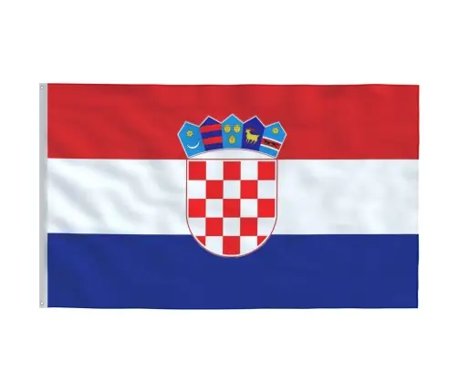 Horvātijas Karogs Un Masts, 5,55 M, Alumīnijs Vidaxl