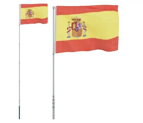 Ispanijos Vėliava Su Stiebu, Aliuminis, 5,5M