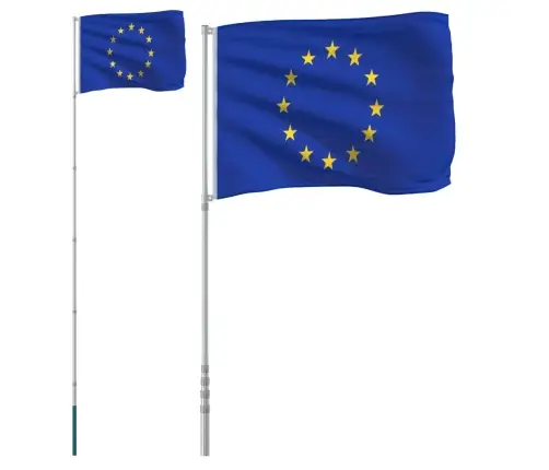 Eiropas Savienības Karogs Un Masts, 5,55 M, Alumīnijs Vidaxl