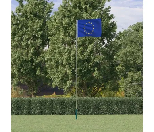 Eiropas Savienības Karogs Un Masts, 5,55 M, Alumīnijs Vidaxl