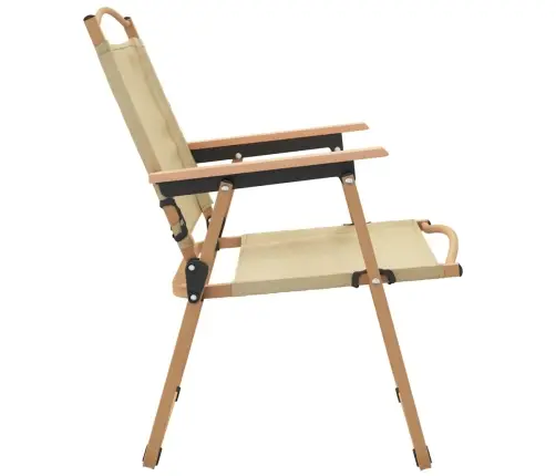 Kempinga Krēsli, 2 Gab., Bēši, 54X55X78 Cm, Oksfordas Audums Vidaxl