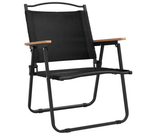 Stovyklavimo Kėdės, 2Vnt., Juodos, 54X55X78cm Oksfordo Audinys